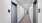 a hallway with doors